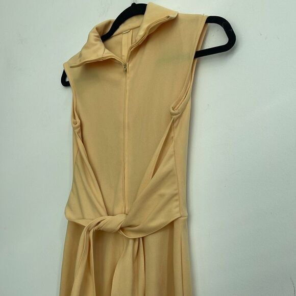 Vintage Handmade Yellow Wide Leg Zip Up Jumpsuit - Small - Picture 7 of 14